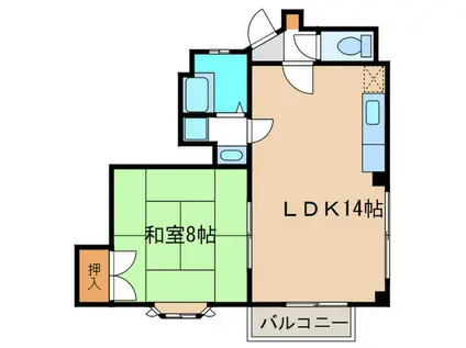 シンワパレス(1LDK/1階)の間取り写真