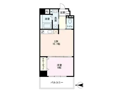 サンソレイユ秋篠(1LDK/2階)の間取り写真