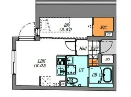 LUORE大山(1LDK/4階)の間取り写真