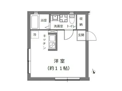 ザ コンラスト大井町(ワンルーム/1階)の間取り写真