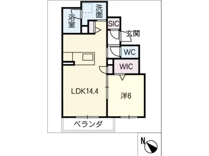 エスペラテラ(1LDK/3階)の間取り写真