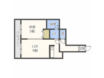 ENSOLEILLE山鼻(1LDK/4階)の間取り写真