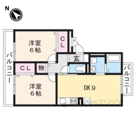 セジュールL3(2DK/1階)の間取り写真