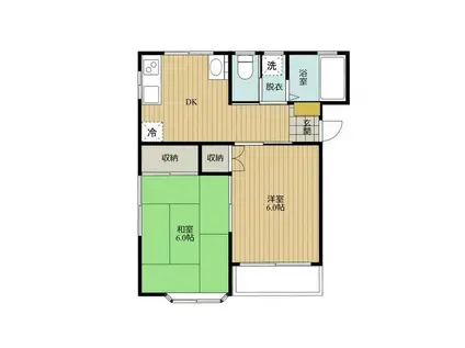 アプローズII(2DK/2階)の間取り写真