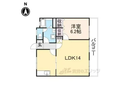 サニーハイツ香蘭(2DK/2階)の間取り写真