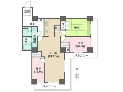 リプレ川口一番街 6号棟(3LDK/10階)の間取り写真