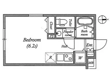 LEGALAND都立大学ANNEX(ワンルーム/2階)の間取り写真