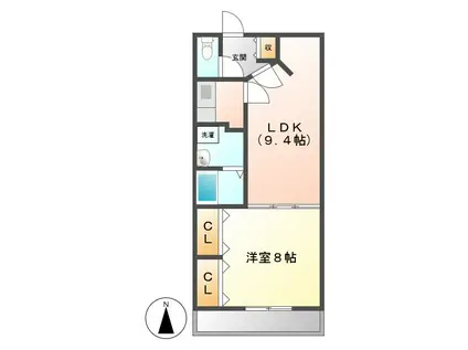 グレース金山(1LDK/5階)の間取り写真