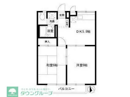 エステートSK1(2DK/2階)の間取り写真