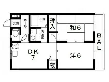 カサベルデアイ(2DK/2階)の間取り写真