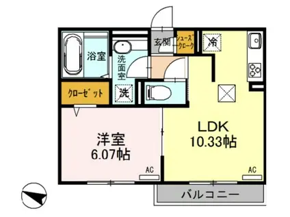 コンフォール(1LDK/2階)の間取り写真