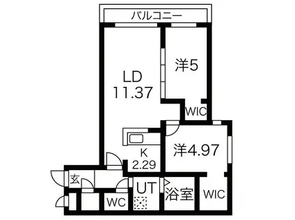FLYING HORSE MARUYAMA(2LDK/2階)の間取り写真