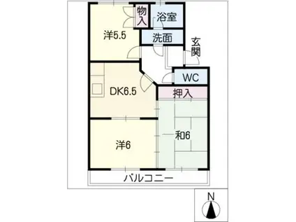 サンジェイド(3DK/1階)の間取り写真