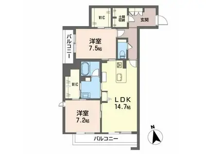 リュミエール(2LDK/3階)の間取り写真