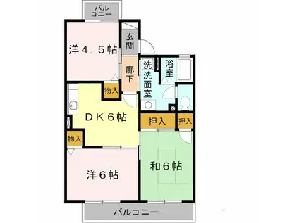 グランディール福田(3DK/2階)の間取り写真