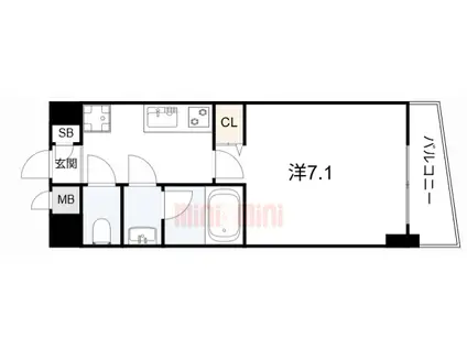 アプリーレ三宮イースト(1K/5階)の間取り写真