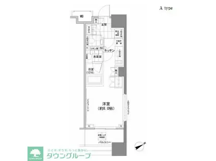 パークハビオ西新宿(ワンルーム/2階)の間取り写真