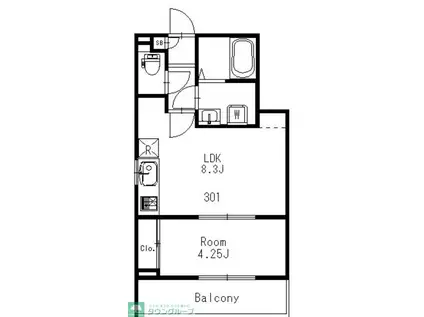 LA PAUSE 北千住(1LDK/2階)の間取り写真