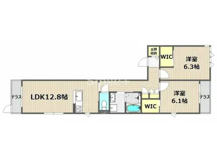 ラ・フィネーロ(2LDK/3階)の間取り写真