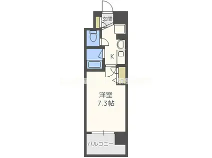 レジュールアッシュ梅田イースト(1K/4階)の間取り写真