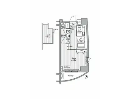 ブランシック白金台(1K/2階)の間取り写真