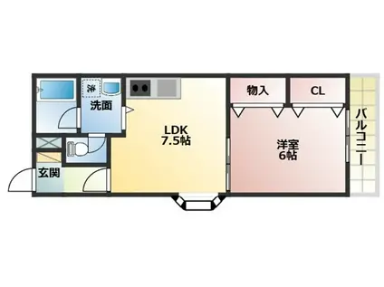 いえすIII(1DK/2階)の間取り写真