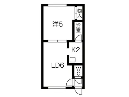 ララコム千歳東郊(1LDK/3階)の間取り写真