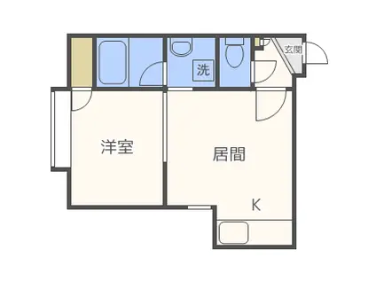 グロリア南郷(1DK/2階)の間取り写真