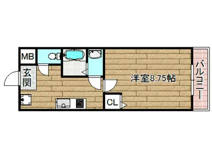 コート・パッション(1K/2階)の間取り写真