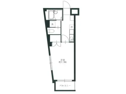 リバレジデンス鳩川(1K/3階)の間取り写真