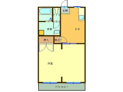 江島ニューオフィスビル(1DK/3階)の間取り写真