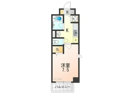 CENT VILLA(1K/1階)の間取り写真