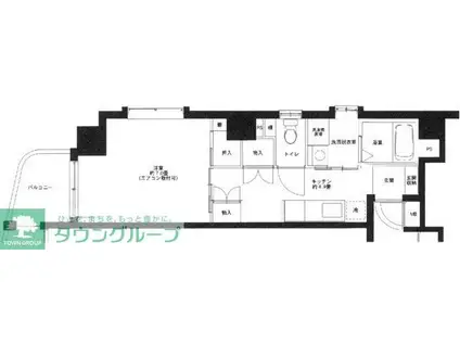 クレインティアラ横浜(1K/2階)の間取り写真