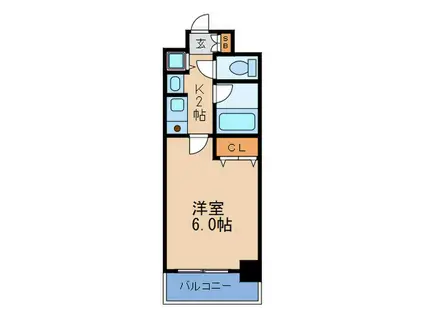 シャンティ千歳(1K/9階)の間取り写真