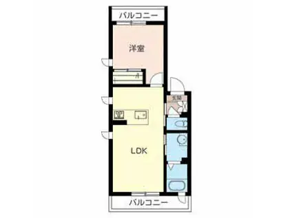 シャーメゾン今津中(1LDK/2階)の間取り写真