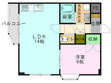 AJベティス一番館(1LDK/3階)の間取り写真