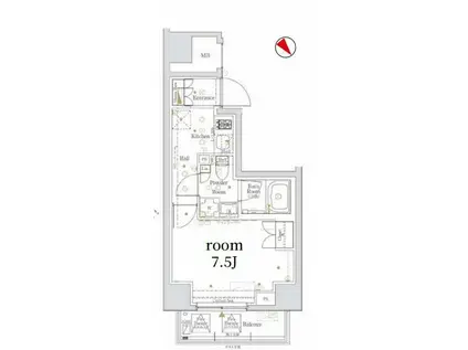 ログ新川(1K/9階)の間取り写真