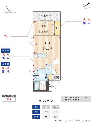 アトリオフラッツ高宮(1LDK/2階)の間取り写真