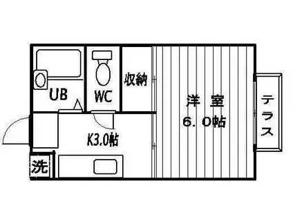 カナディアンハイツナガサワ A(1K/1階)の間取り写真