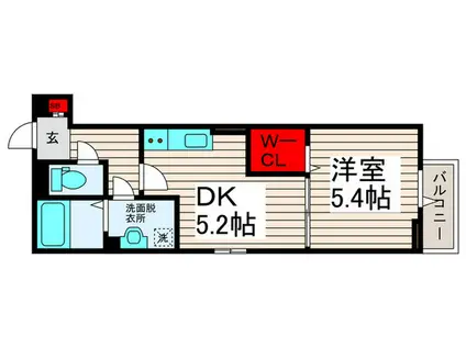 レインボー皿沼(1DK/1階)の間取り写真