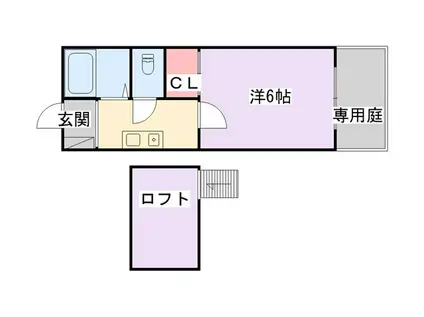 クロワアルハイツ(1K/1階)の間取り写真