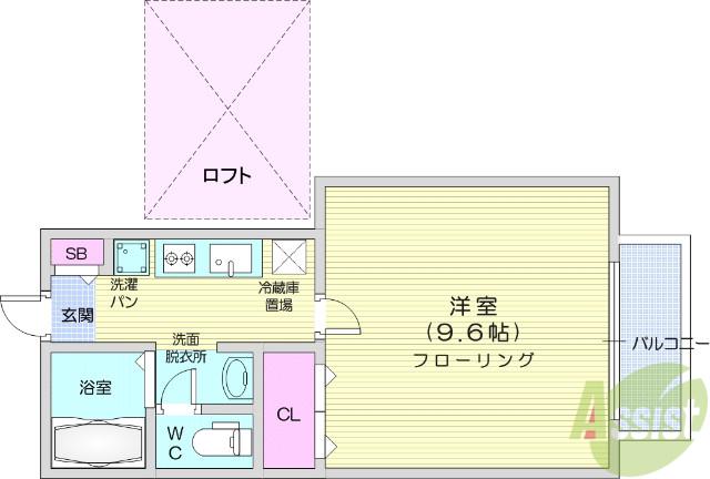 コリーヌ南光台Ⅰ番館(1K/2階)の間取り写真