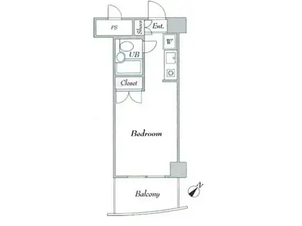 ティーズ エコ川崎(ワンルーム/4階)の間取り写真