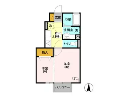 スプリングウィンド B(2K/1階)の間取り写真