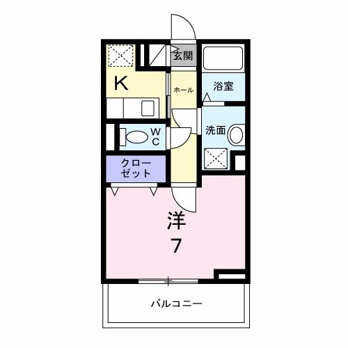 アステリア(1K/2階)の間取り写真