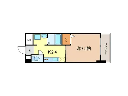 パウゼ大手前(1K/3階)の間取り写真