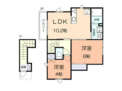 SAULE MAISON(2LDK/2階)の間取り写真