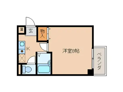 KBK高天ビル(1K/4階)の間取り写真