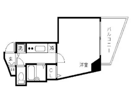 トーシンフェニックス目黒碑文谷(1K/2階)の間取り写真