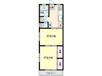 倉井ビル(2K/3階)の間取り写真